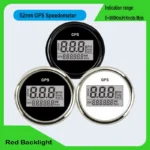 52mm Digital Odometer Fart Speed 0-999Km/h MPH Knop GPS Speedometers med Röd Bakbelysningt För Fordon Båt