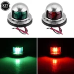 12V Röd & Grön Båt ljus rostfritt 8 LED Navigationsljus för bogen Segelsignallampa för marint båt Yacht Varningsljus