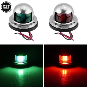 12V Röd & Grön Båt ljus rostfritt 8 LED Navigationsljus för bogen Segelsignallampa för marint båt Yacht Varningsljus